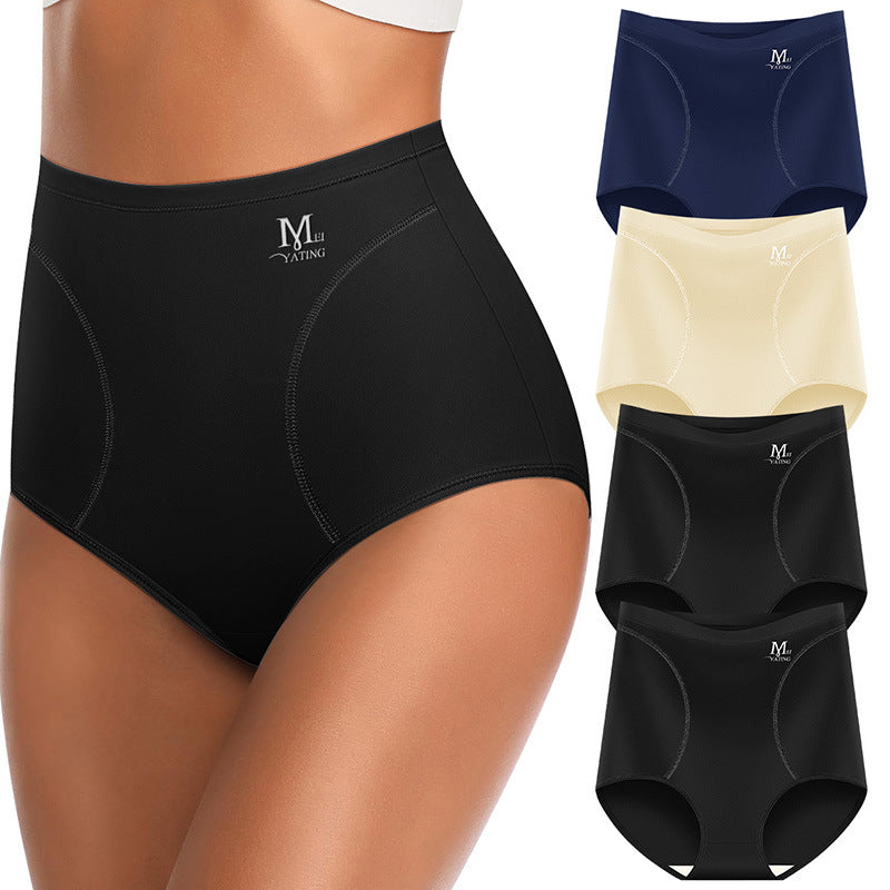 Milk Silk High Waisted Triangles Breathable Panties - AmiraMart