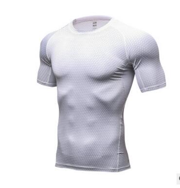 White t-shirt with gray pattern on a white background
