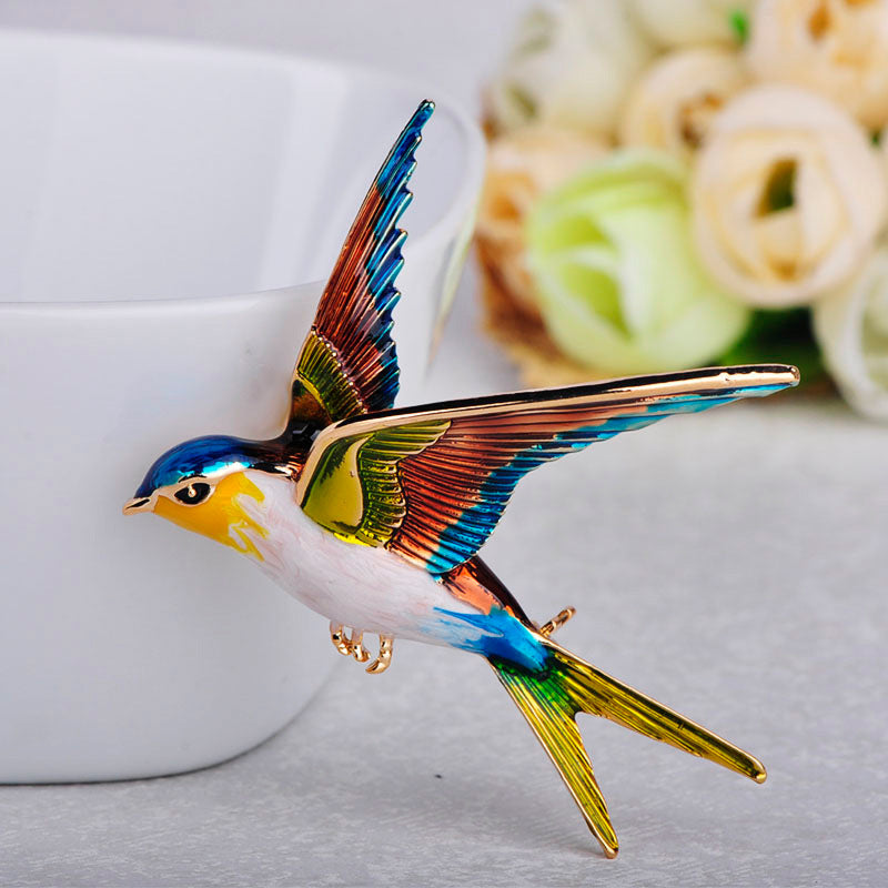 Dual-purpose bird brooch dripping pin - AmiraMart