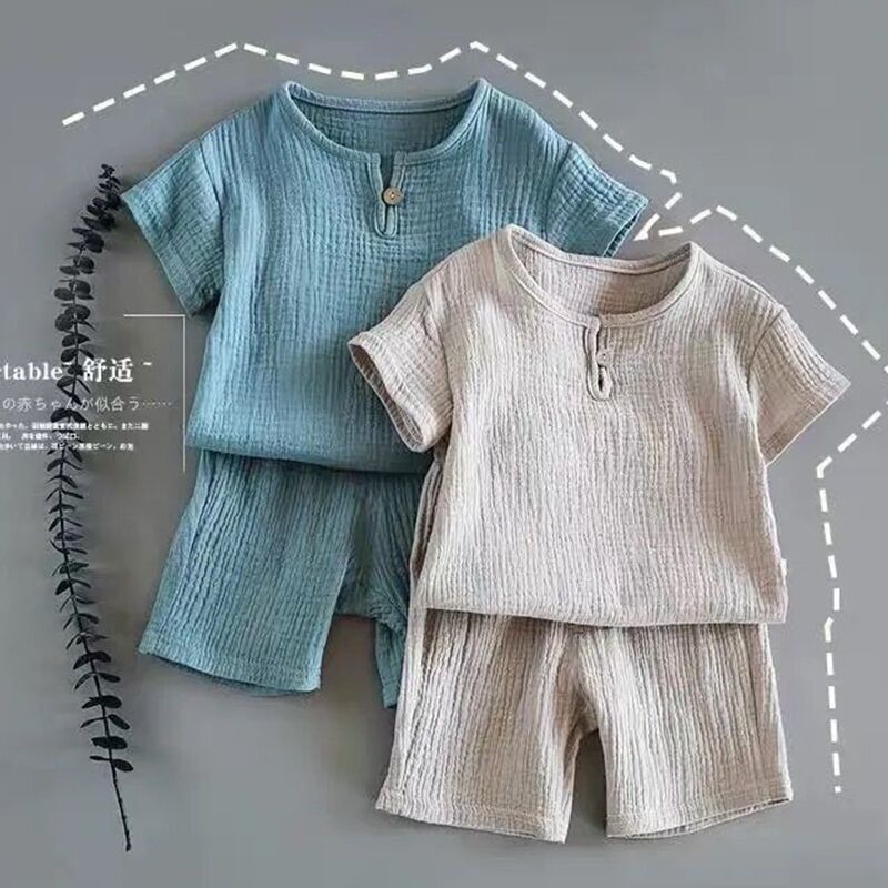 Boy And Girl Baby Short-sleeved Summer Suit - AmiraMart