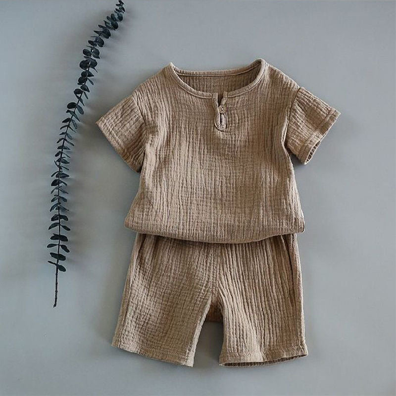 Boy And Girl Baby Short-sleeved Summer Suit - AmiraMart