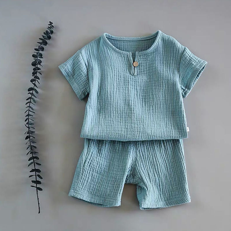Boy And Girl Baby Short-sleeved Summer Suit - AmiraMart