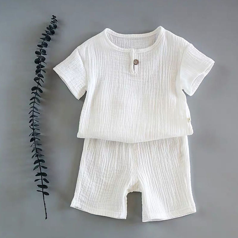 Boy And Girl Baby Short-sleeved Summer Suit - AmiraMart