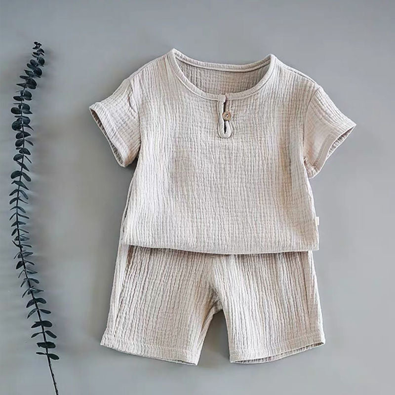 Boy And Girl Baby Short-sleeved Summer Suit - AmiraMart