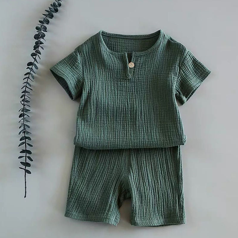 Boy And Girl Baby Short-sleeved Summer Suit - AmiraMart
