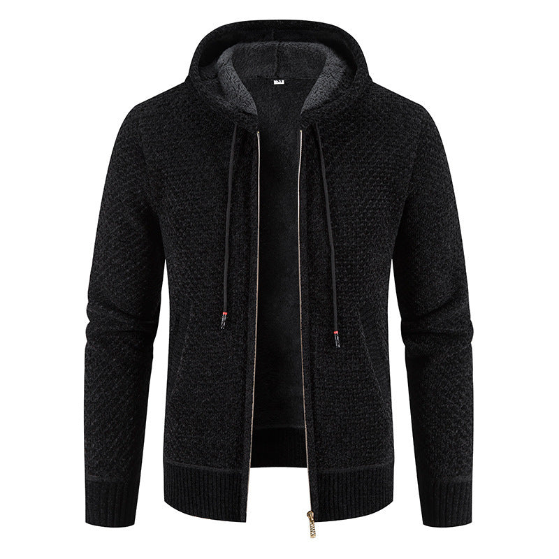 Black hoodie with a zipper on a white background