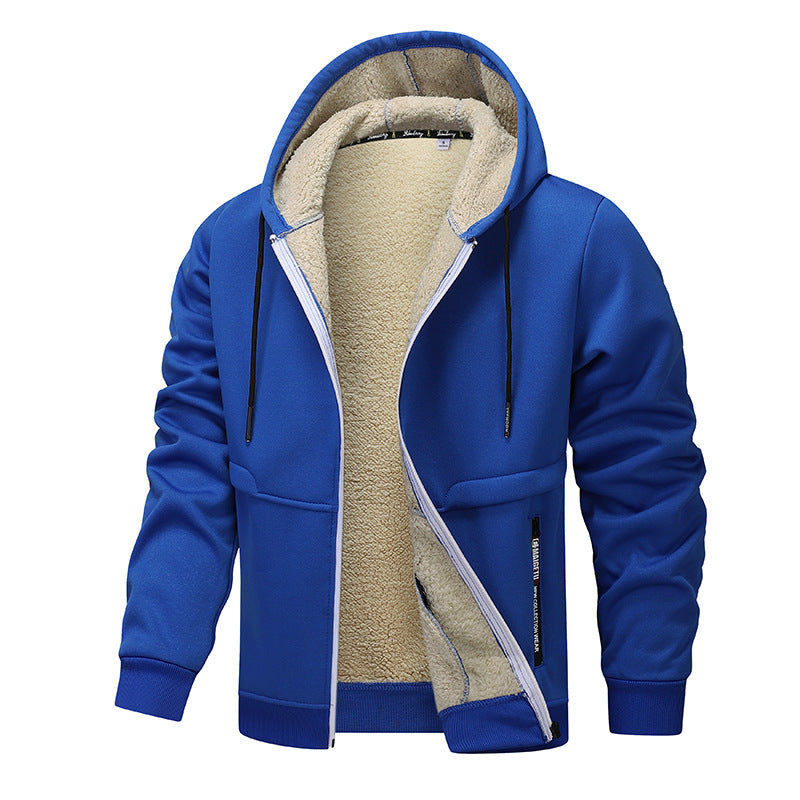 Thick Sherpa Lined Hooded Zipper Jacket - AmiraMart