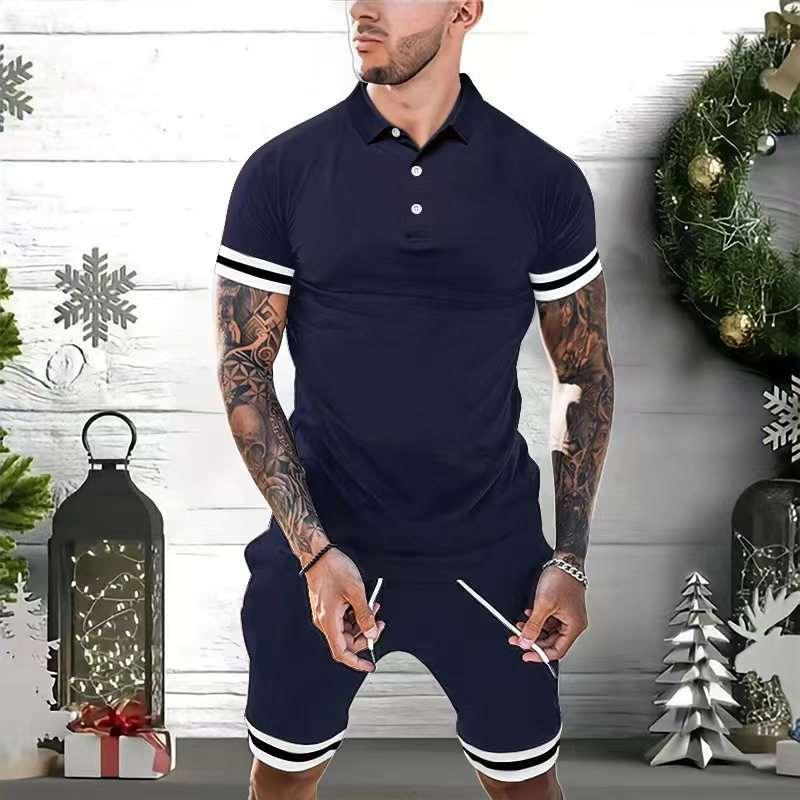2 Piece Outfits Polo Shirt Fashion Summer - AmiraMart
