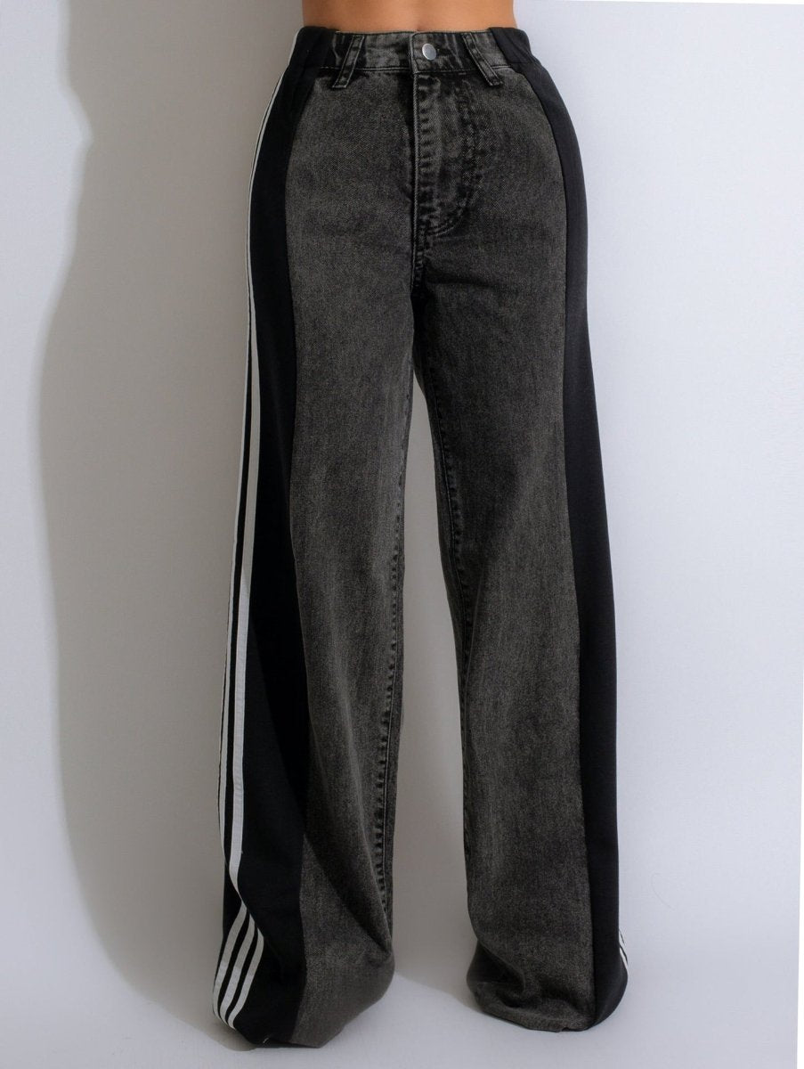 Fashion Casual High Waist Elastic Straight Leg Trousers - AmiraMart
