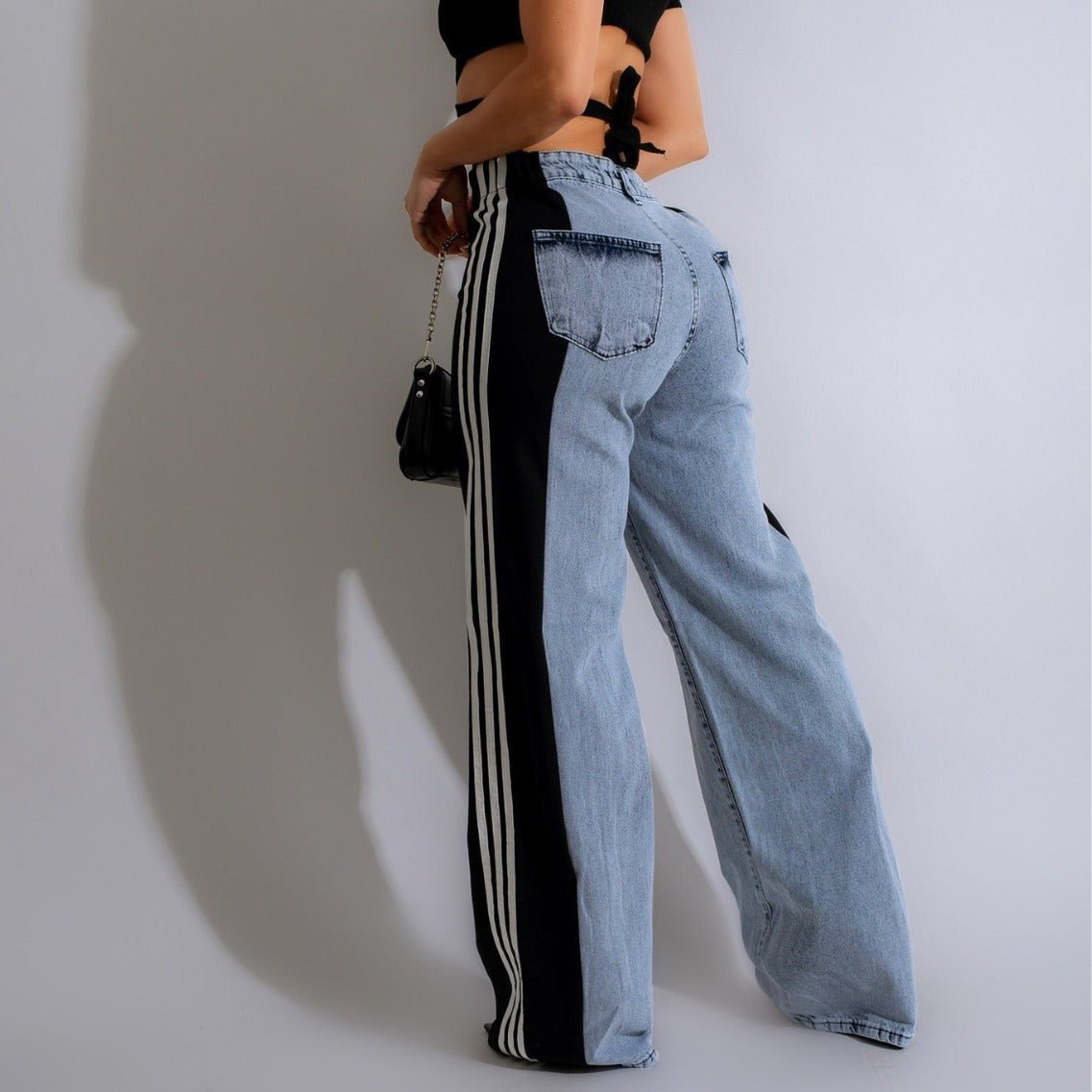 Fashion Casual High Waist Elastic Straight Leg Trousers - AmiraMart