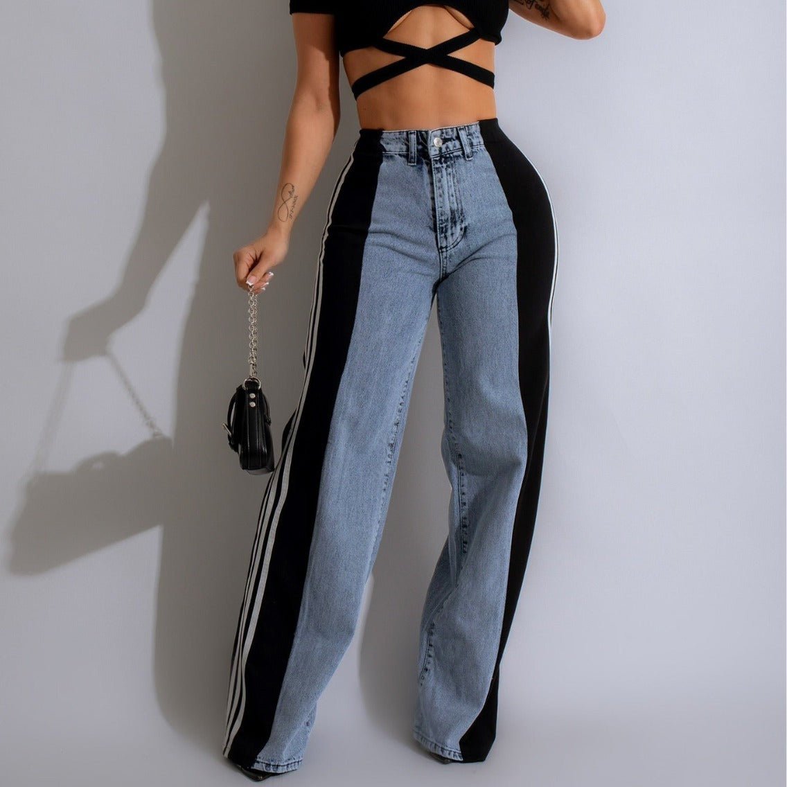 Fashion Casual High Waist Elastic Straight Leg Trousers - AmiraMart