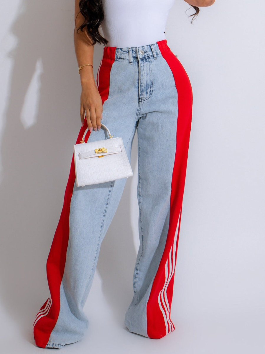 Fashion Casual High Waist Elastic Straight Leg Trousers - AmiraMart