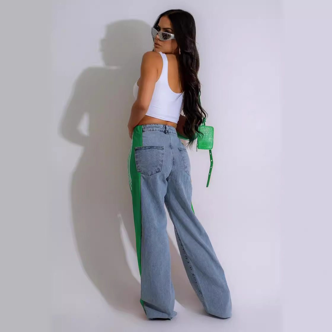 Fashion Casual High Waist Elastic Straight Leg Trousers - AmiraMart