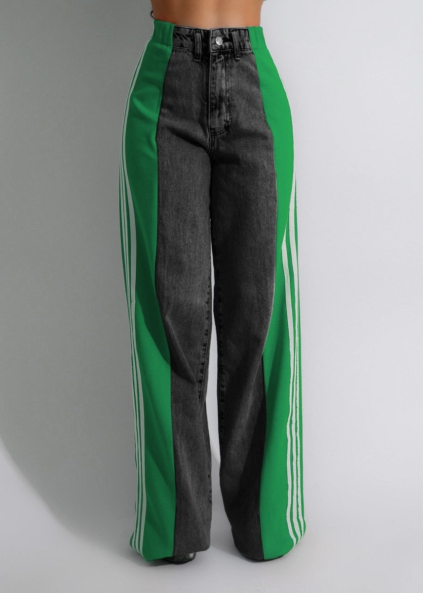 Fashion Casual High Waist Elastic Straight Leg Trousers - AmiraMart