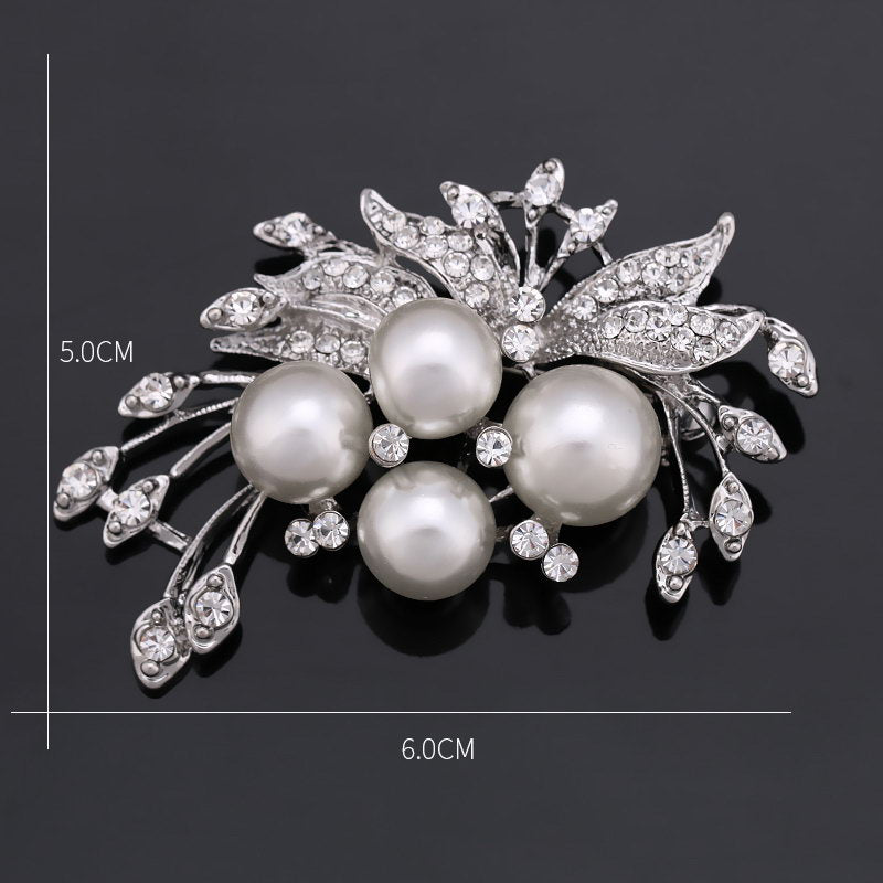 Sparkling Pearl Brooch Pin Accessory - AmiraMart