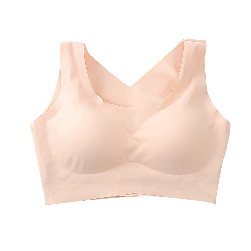 Beige bralette on a white background