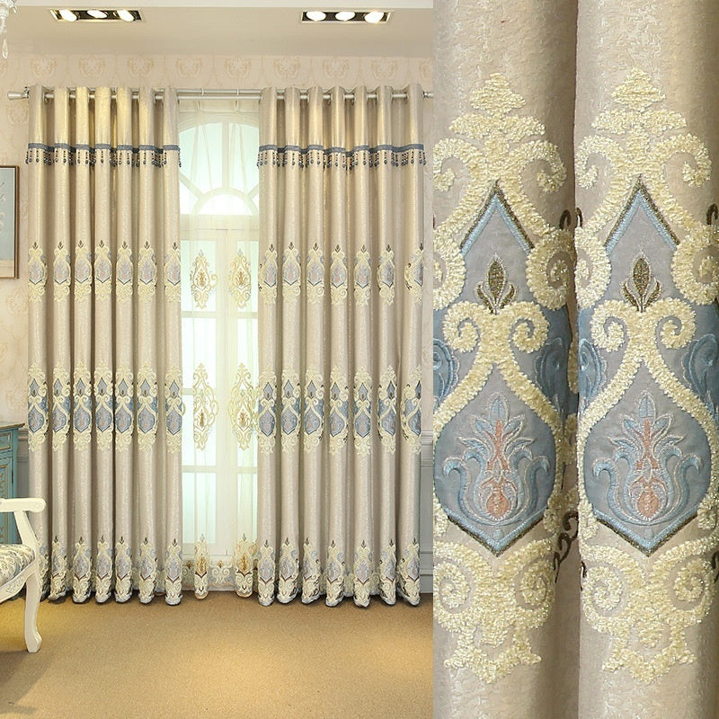 Crown European Embroidery Cloth Mesh Curtains - AmiraMart