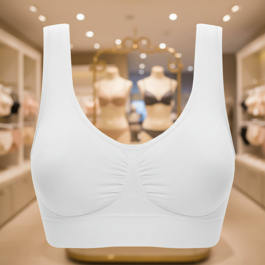 White bra on a white background
