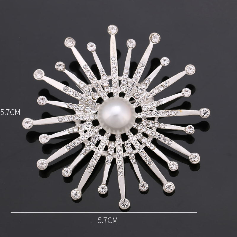 Sparkling Pearl Brooch Pin Accessory - AmiraMart