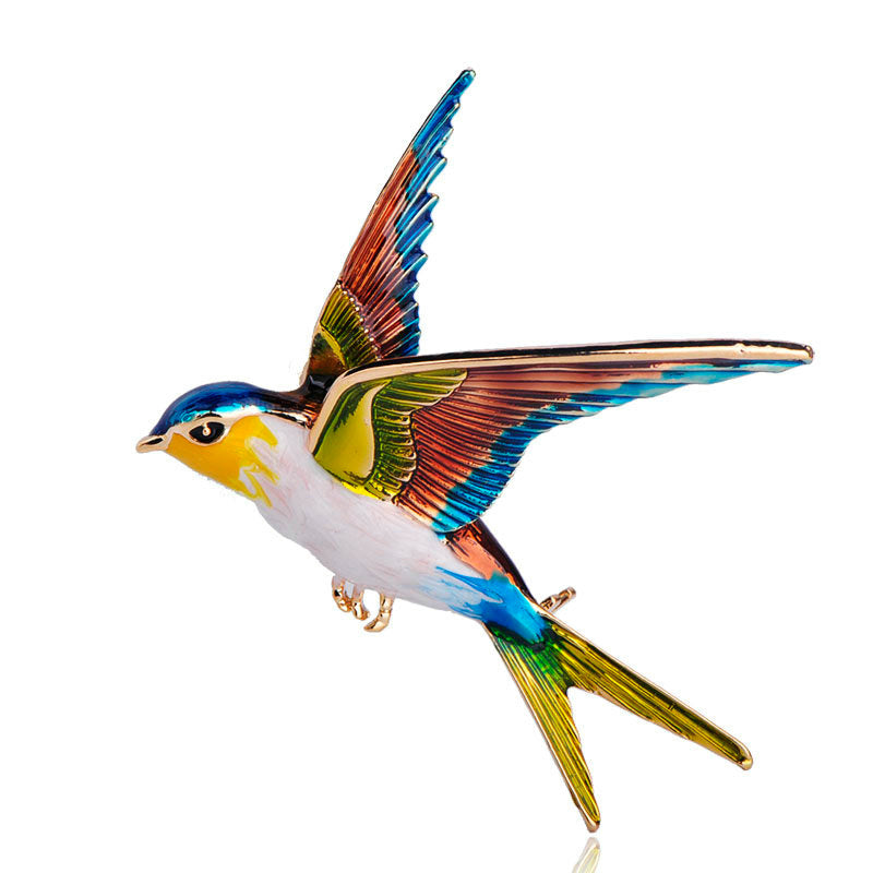Dual-purpose bird brooch dripping pin - AmiraMart