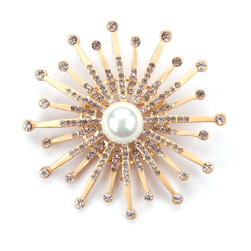 Sparkling Pearl Brooch Pin Accessory - AmiraMart