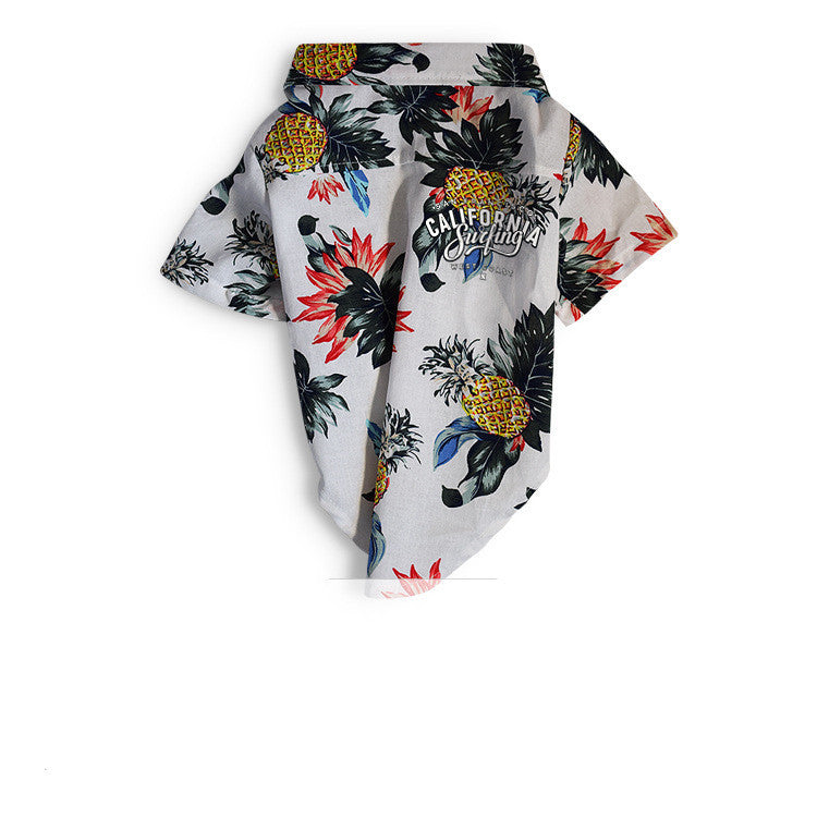Hoodie with colorful floral and pineapple pattern on a white background
