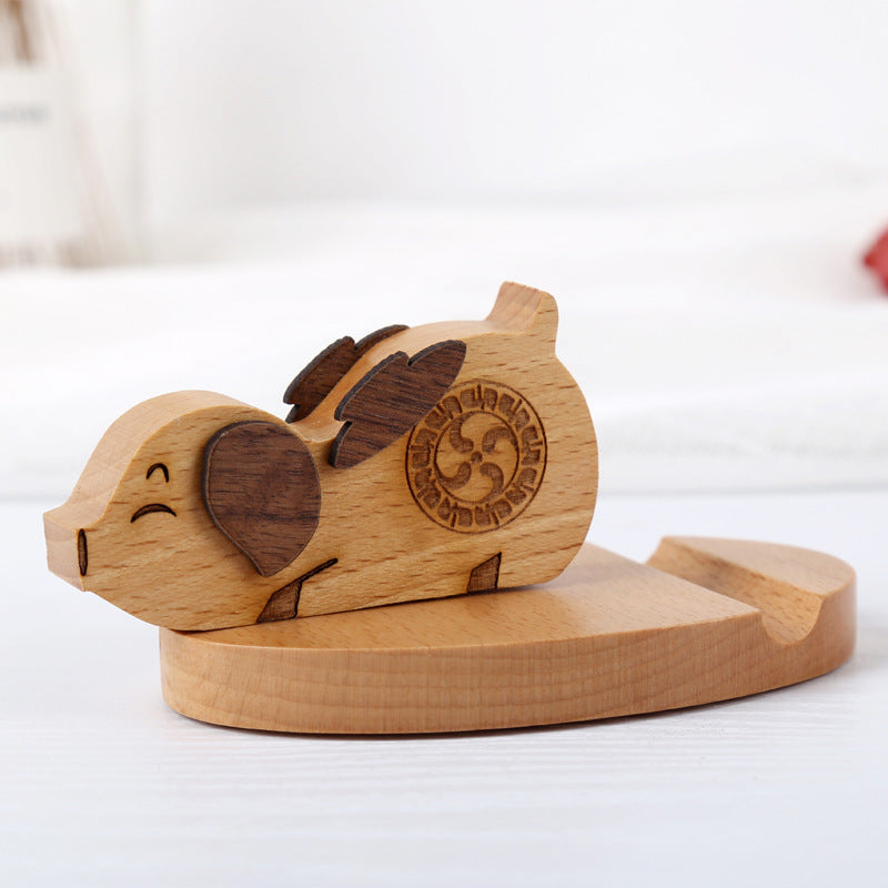 Creative Mobile Phone Toma Back with Coin Beech Wood - AmiraMart