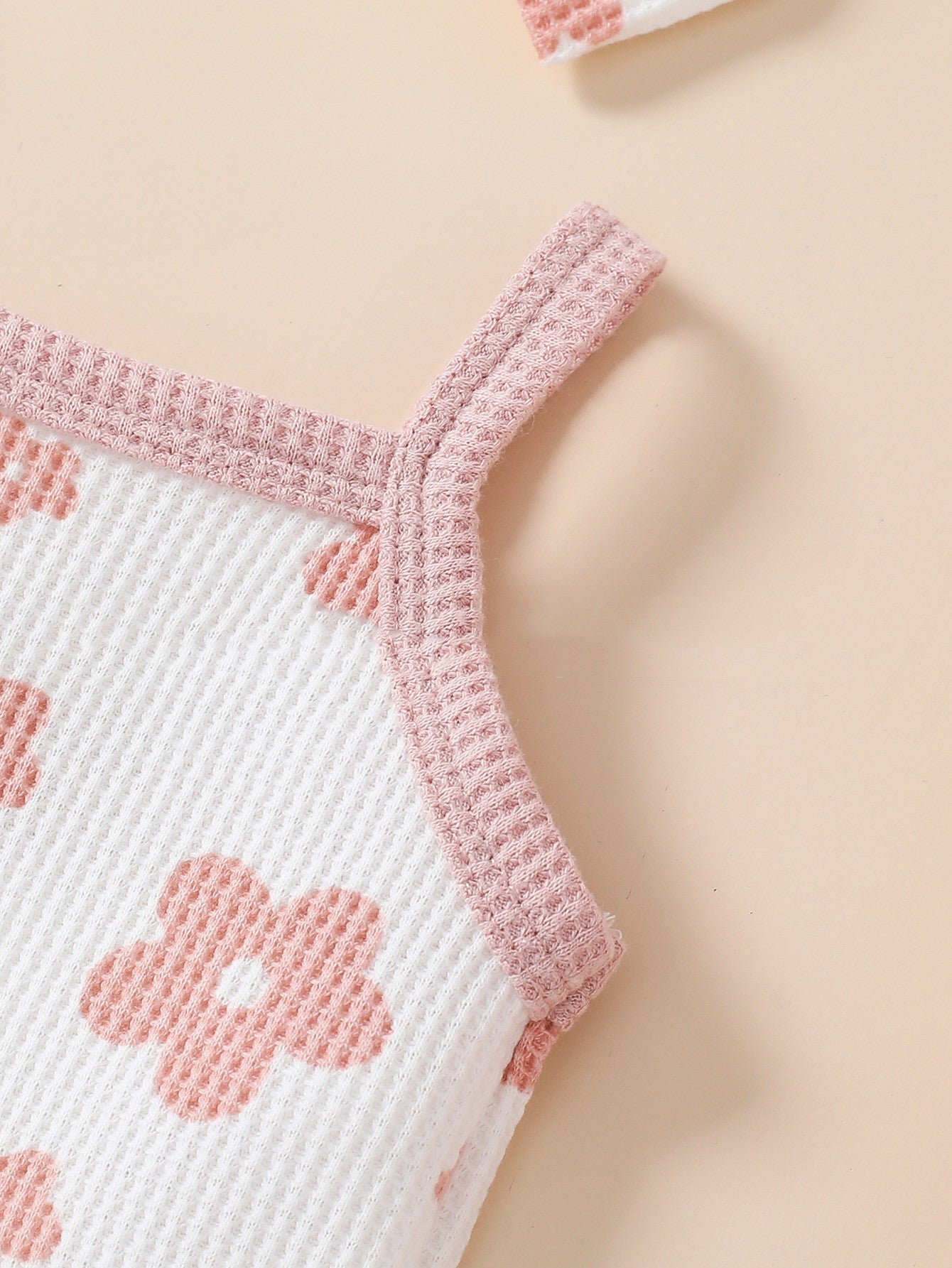 Baby Girl Waffle Print Overall Dress Set - AmiraMart