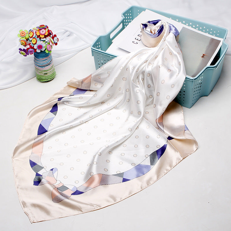 High - end Versatile Retro Printed Artificial Silk Scarf - AmiraMart
