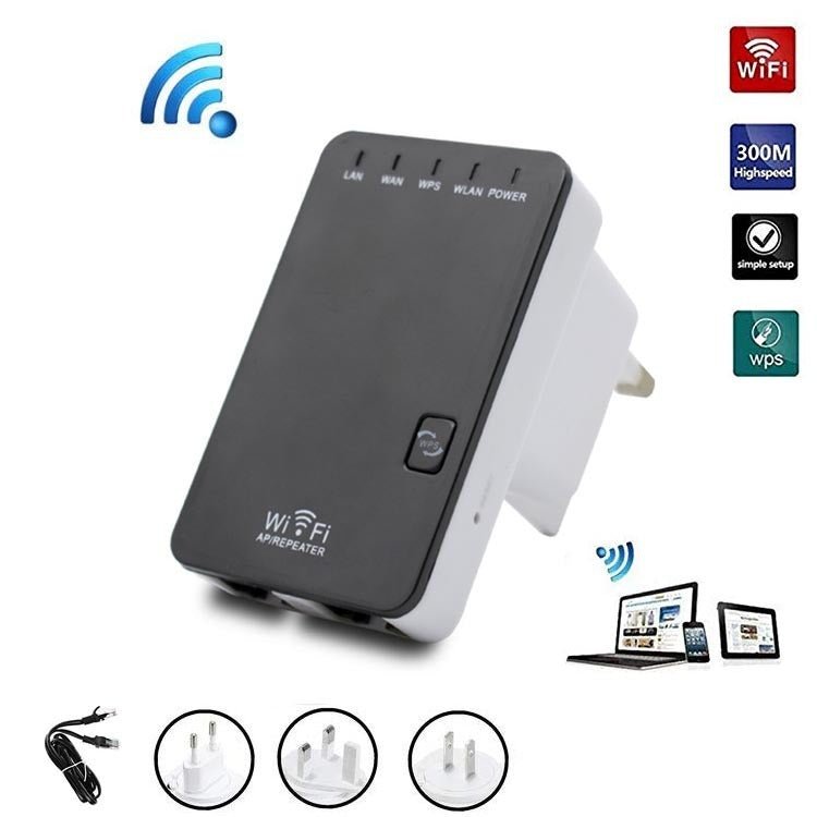 300M Wireless Signal Repeater Wifi Wireless Signal Amplifier Mini Wireless Relay Dual Network Port - AmiraMart