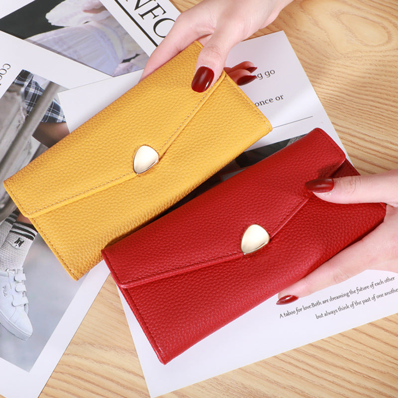 Women's Lychee-pattern Clutch Wallet - AmiraMart