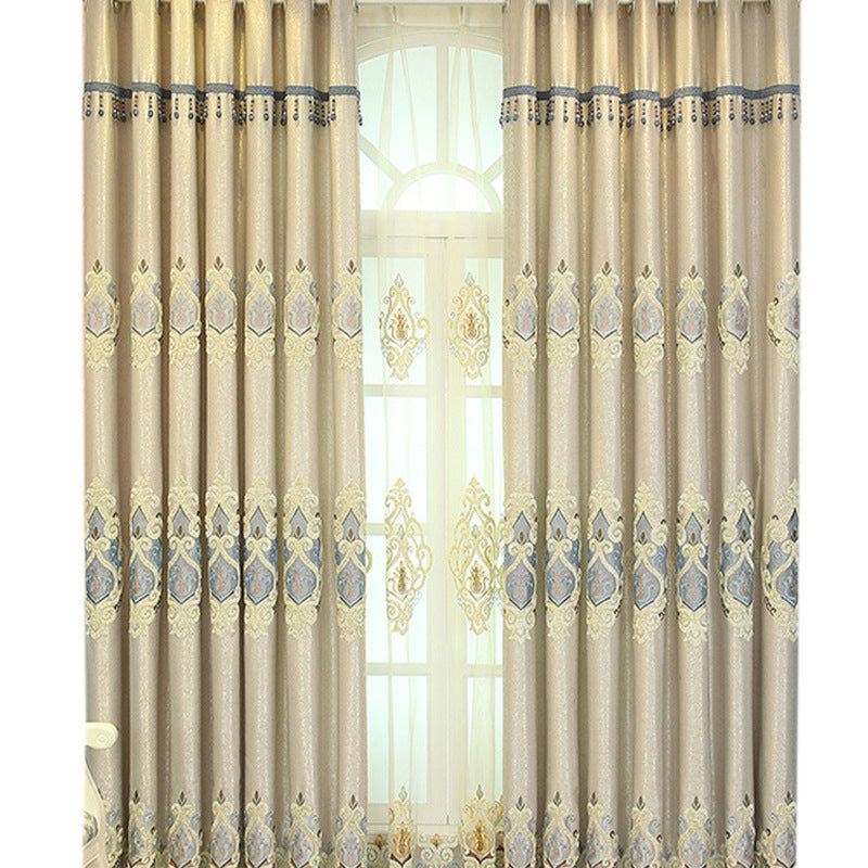 Crown European Embroidery Cloth Mesh Curtains - AmiraMart