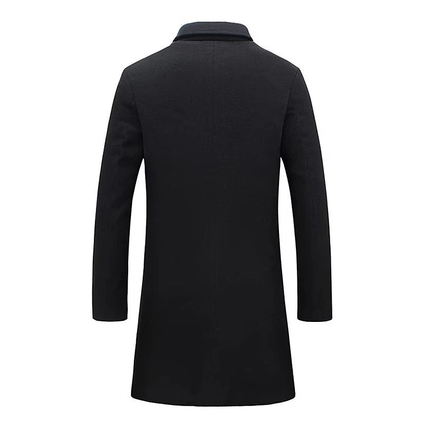 Men's Winter Lapel Trench Coat with Pockets - AmiraMart