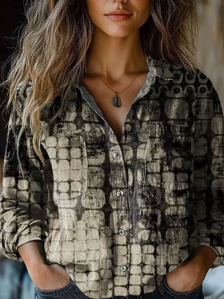 3D Printed Linen Top for Women - Elegant & Breathable Blouse - AmiraMart