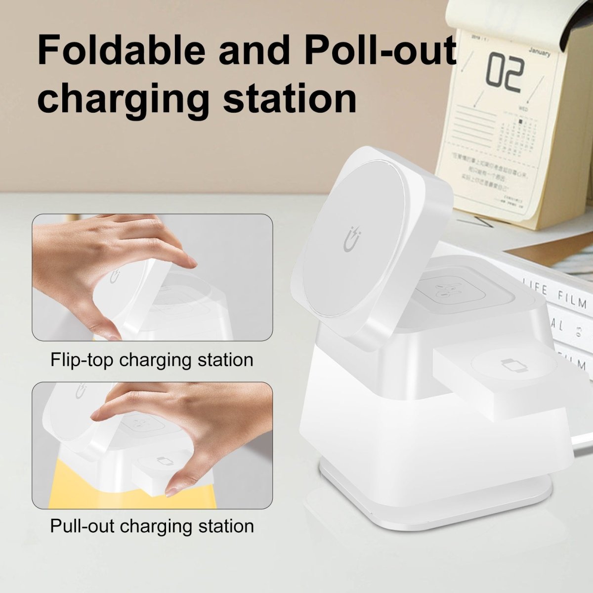 4 In 1 Rotatable Colorful Lighting Wireless Charger Stand - AmiraMart