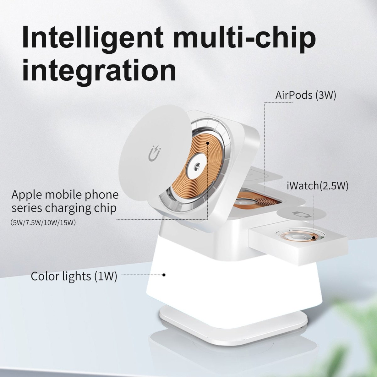 4 In 1 Rotatable Colorful Lighting Wireless Charger Stand - AmiraMart