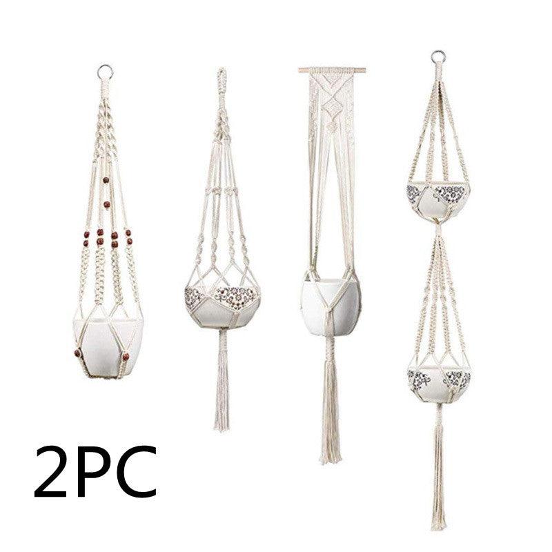 4 Pack - Macrame Hanging Baskets - AmiraMart