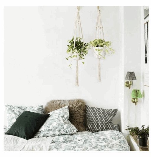 4 Pack - Macrame Plant Hangers & Shelf - AmiraMart