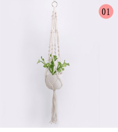 4 Pack - Macrame Plant Hangers & Shelf - AmiraMart