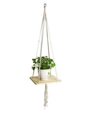 4 Pack - Macrame Plant Hangers & Shelf - AmiraMart