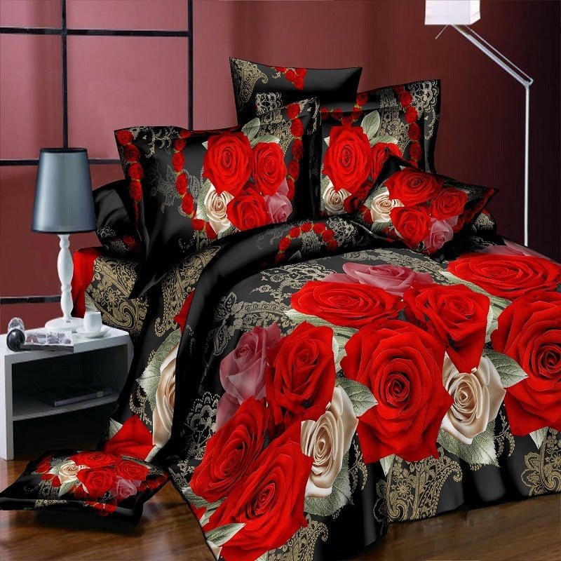4 - Piece Reactive Printing And Dyeing Bedding Set - AmiraMart