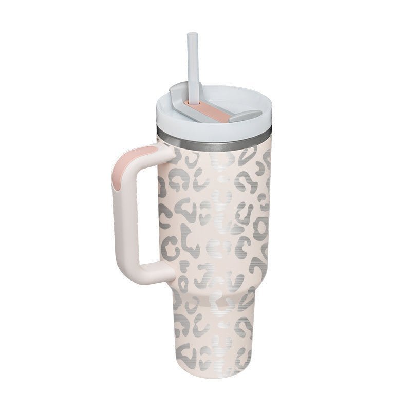 40 Oz Tumbler With Handle Straw Insulated - AmiraMart