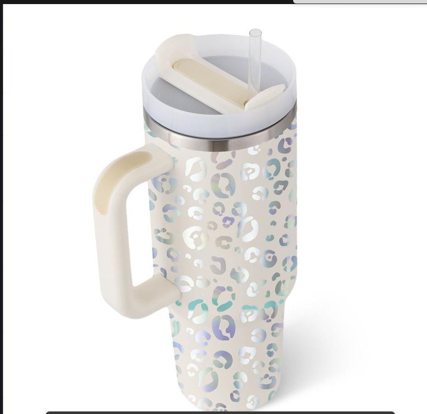 40 Oz Tumbler With Handle Straw Insulated - AmiraMart