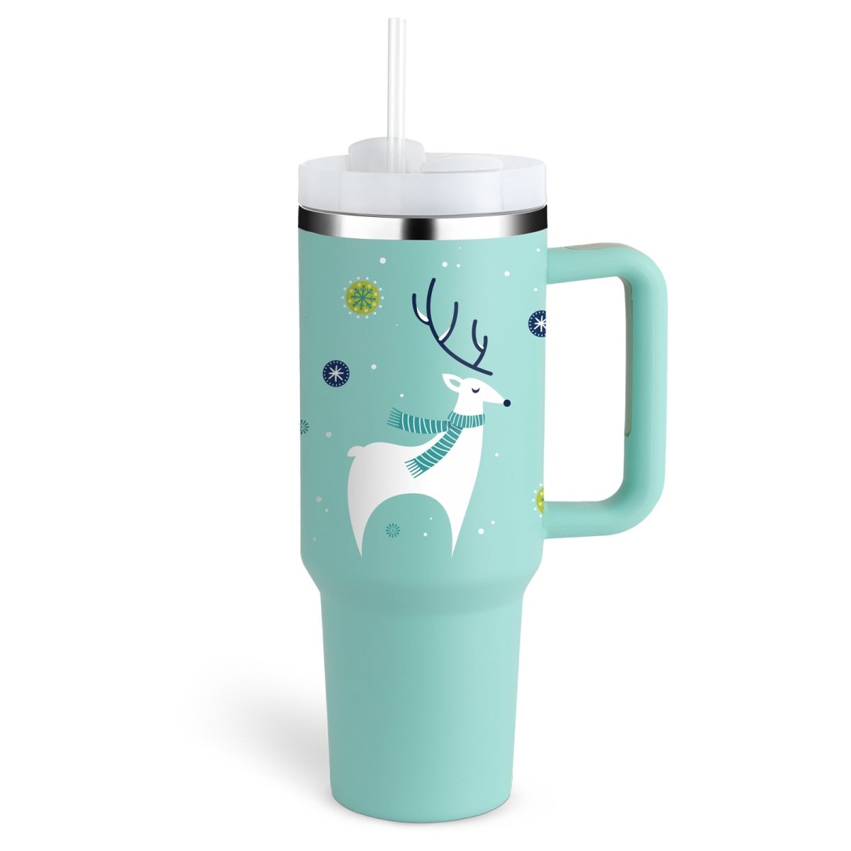 40 Oz Tumbler With Handle Straw Insulated - AmiraMart