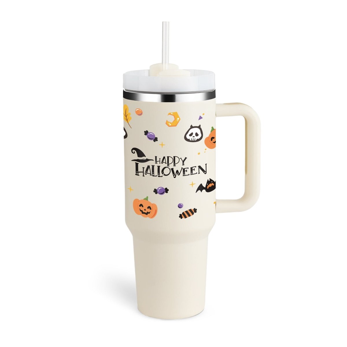 40 Oz Tumbler With Handle Straw Insulated - AmiraMart
