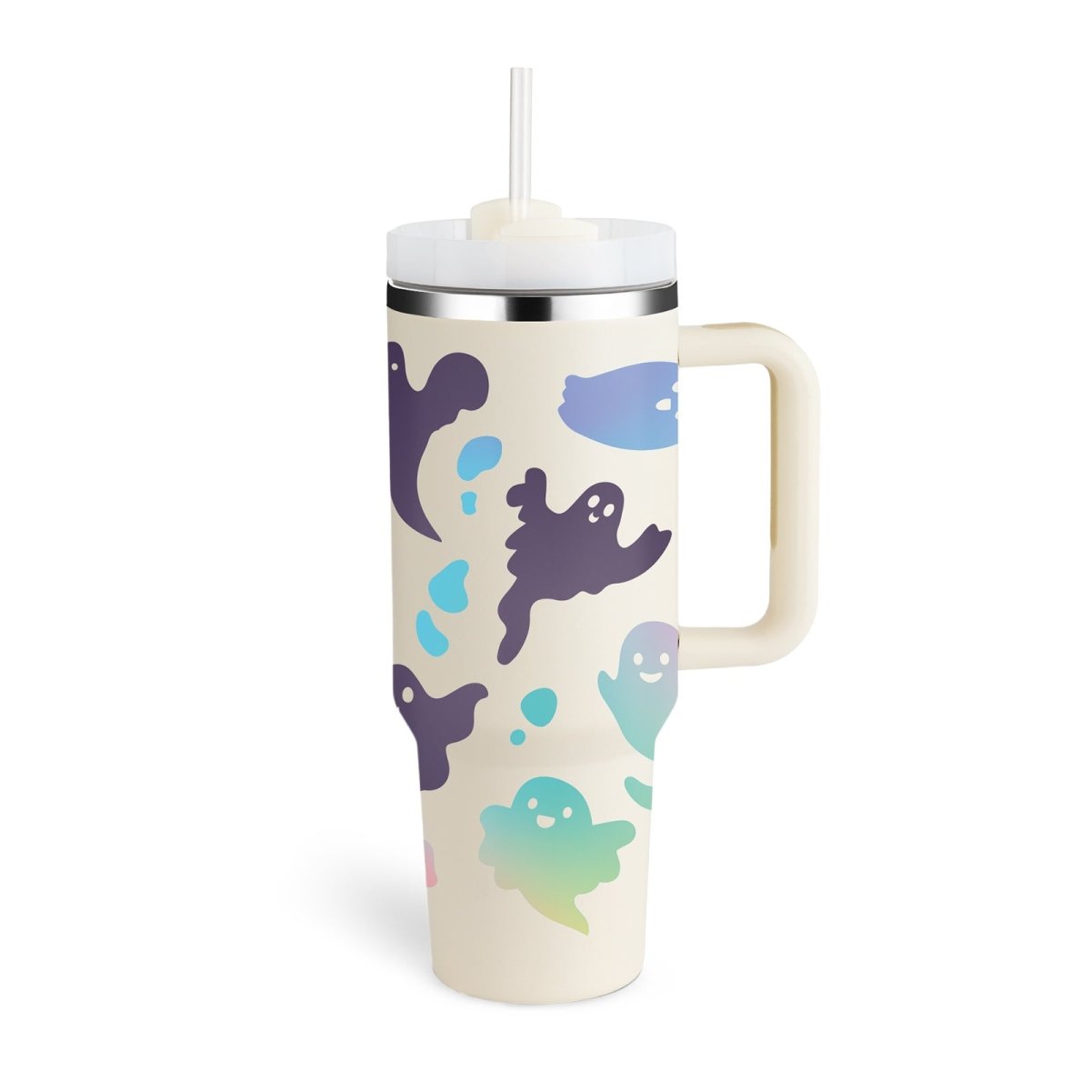 40 Oz Tumbler With Handle Straw Insulated - AmiraMart