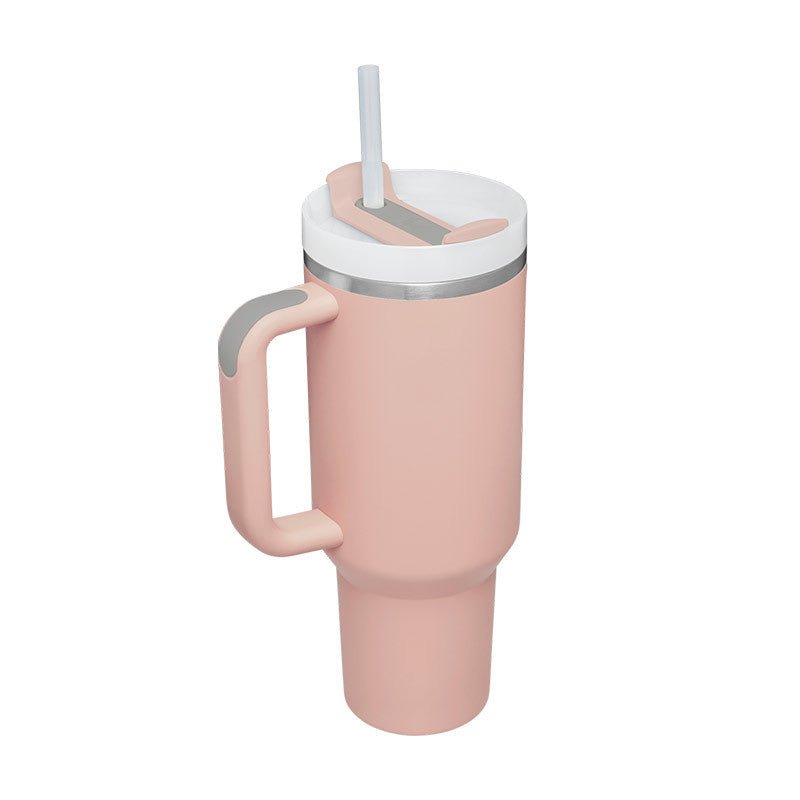 40 Oz Tumbler With Handle Straw Insulated - AmiraMart