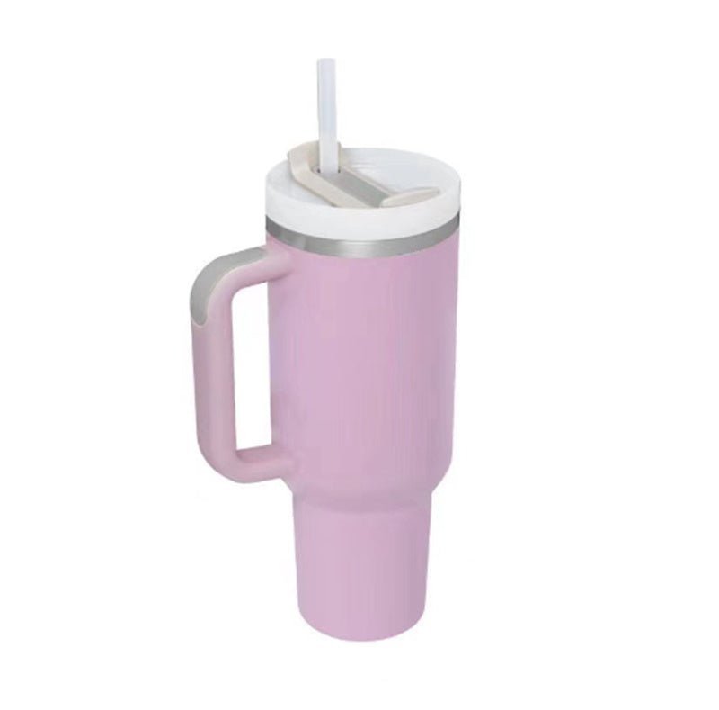 40 Oz Tumbler With Handle Straw Insulated - AmiraMart