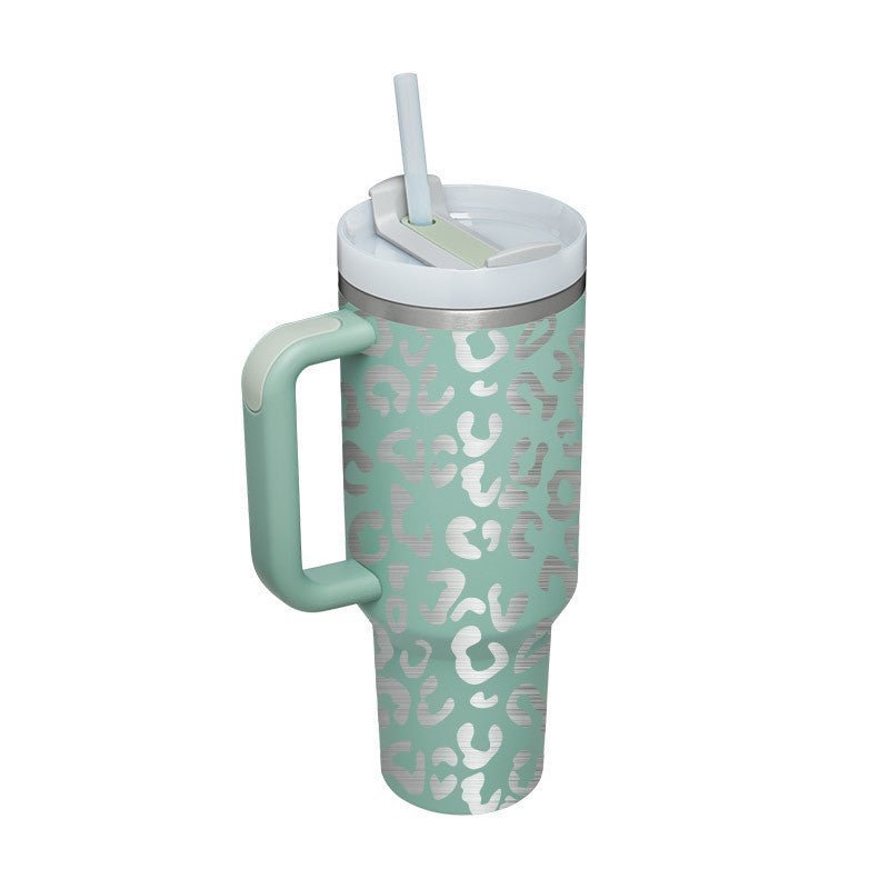 40 Oz Tumbler With Handle Straw Insulated - AmiraMart