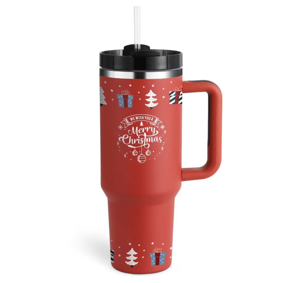 40 Oz Tumbler With Handle Straw Insulated - AmiraMart
